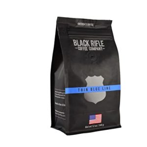 Black Rifle Coffee Company Thin Blue Line (Medium Roast) Whole Bean Coffee, 12 Ounce Bag of Coffee Beans, Medium Roast Coffee Beans, Created to Benefit Law Enforcement Officers and Their Families