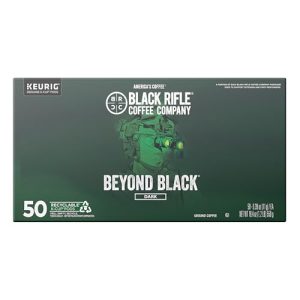 Black Rifle Coffee Company Beyond Black, Dark Roast K Cups, 50 Single Serve Coffee Pods