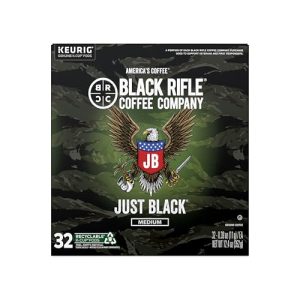 Black Rifle Coffee Company Medium Roast K Cups - Single Serve K Cups Coffee Pods - Kcup Pods Compatible with Keurig 1.0 & 2.0 - Made from Arabica Beans (Just Black, 32 Count)