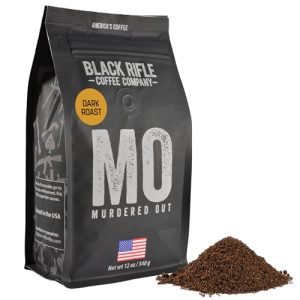 Black Rifle Coffee Company Murdered Out, Extra Dark Roast Ground Coffee, Columbian Roast With Bold Aroma and Smoky Flavors, Helps Support Veterans and First Responders, 12 Ounce Bag