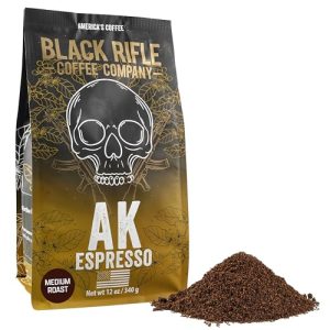 Black Rifle Coffee Company AK Espresso, Medium Roast Ground Coffee, 12 OZ Bag
