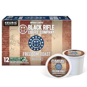 Black Rifle Coffee Company Freedom Blend, Medium Roast K Cups, 12 Single Serve Coffee Pods